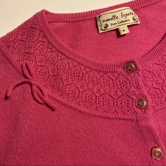 Nanette Lepore Pink Cashmere Cardigan Sweater - Picture 5 of 8
